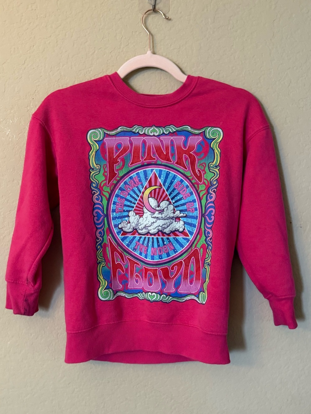 Pink Floyd girls pullover hot pink - preowned
